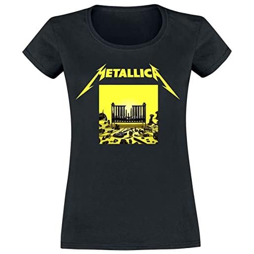 Metallica m72 squared cover donna t-shirt nero s 100% cotone regular