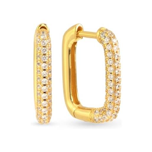 Uniqa jewels orecchini donna in argento 925 orecchini a cerchio oro placcato 18k/ orecchini donna oro bianco cerchietti piccoli, orecchini huggie senza nichel