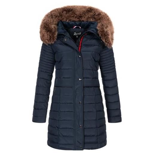 Geographical Norway charlize lady - giacca donna imbottita calda autunno-invernale - cappotto caldo - giacche antivento a maniche lunghe e tasche - abito ideale (blu marino xl)