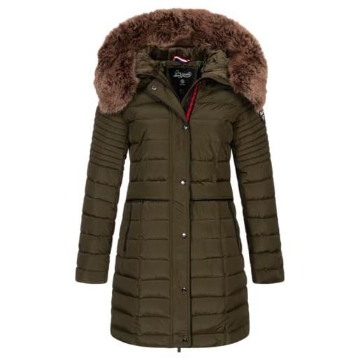 Geographical Norway charlize lady - giacca donna imbottita calda autunno-invernale - cappotto caldo - giacche antivento a maniche lunghe e tasche - abito ideale (cachi s)