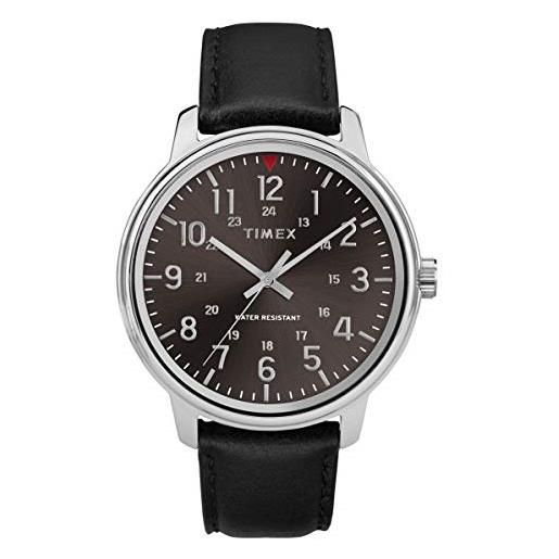 Timex orologio analogico quarzo uomo con cinturino in pelle tw2r85500