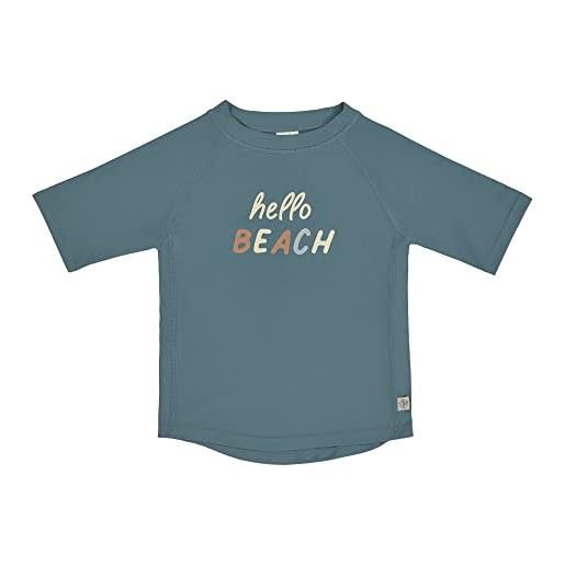 Lässig rashguard hello beach blue 07-12 mesi - maglietta da bagno a maniche corte, a maniche corte, taglia 74/80, blu, 74/80 (7-12 monate), moderno