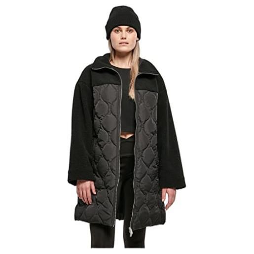 Urban Classics ladies oversized sherpa quilted coat, giacca, donna, nero (black), xxl