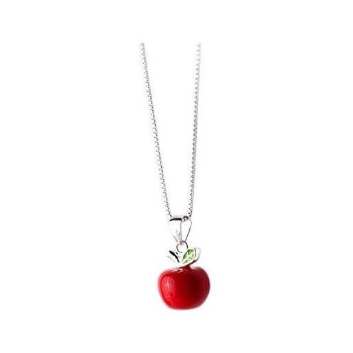 JOEBO collana con ciondolo a forma di mela rossa del giardino dell'eden di adam's even, regalo di alta gioielleria in argento sterling 925 per ragazze e donne