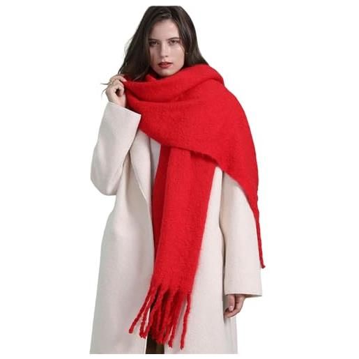 TEidea sciarpa donna sciarpa lunga lunga addensata per le donne cashmere artificiale invernale caldo sciallone a magazzino grande （220 * 50 cm）-marrone-220x50 cm