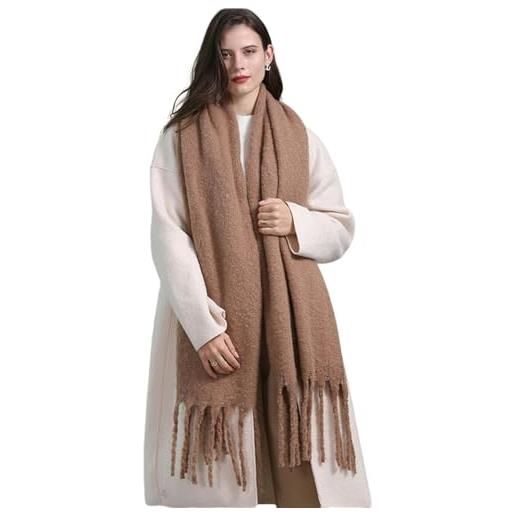 TEidea sciarpa donna sciarpa lunga lunga addensata per le donne cashmere artificiale invernale caldo sciallone a magazzino grande （220 * 50 cm）-azzurro-220x50 cm