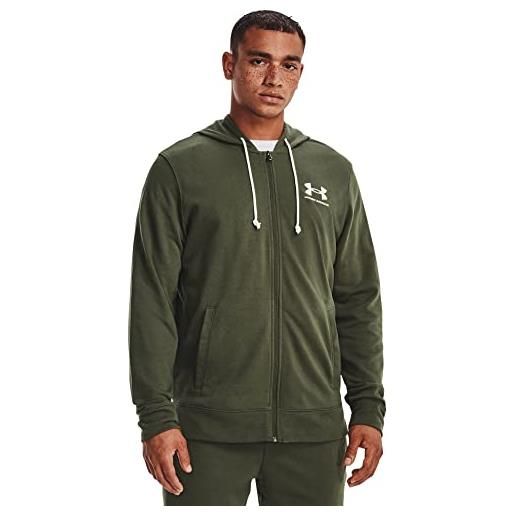 Under Armour rival terry full zip top in pile, blu sonare, m uomo
