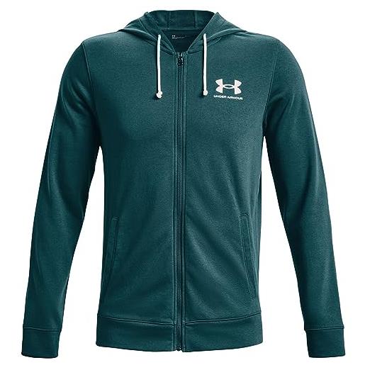 Under Armour rival terry full zip maglia in pile, 176 fresh clay, m uomo