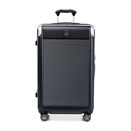 Travelpro platinum elite bagaglio da stiva espandibile con lato rigido, 8 ruote girevoli, lucchetto tsa, valigia rigida in policarbonato, shadow black, grande a quadri 72 cm