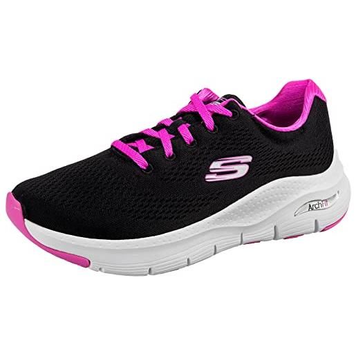 Skechers arch fit - big appeal, scarpe da ginnastica donna, black pink, 35 eu