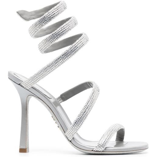 René Caovilla sandali con cristalli 110mm - argento