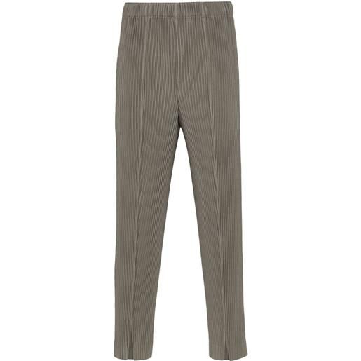 Homme Plissé Issey Miyake pantaloni affusolati con pieghe - verde