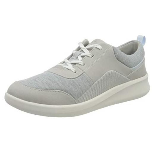 Clarks sillian2.0 kae, scarpe da ginnastica donna, grigio (light grey), 38 eu