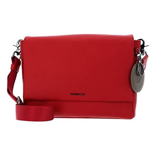 Mandarina Duck mellow leather, borsa a tracolla donna, rosso (flame scarlet), 30x24.5x8.5 (l x h x w)
