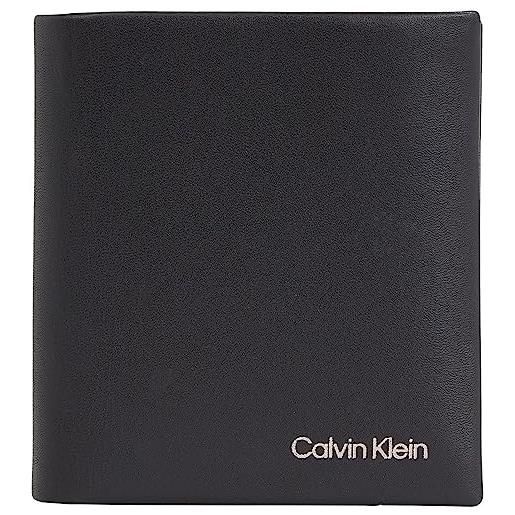 Calvin Klein concise trifold 6cc w/coin k50k510593, portafogli uomo, nero (ck black), os