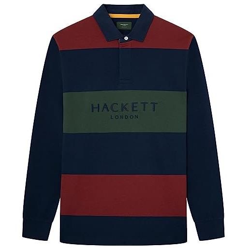 Hackett London heritage multi str polo, blu (navy), l uomo