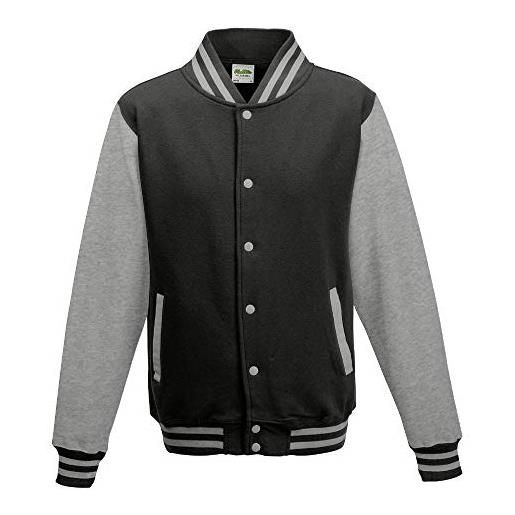 Just Hoods by AWDis just hoods - giacca college varsity jacket, unisex jet black/charcoal l