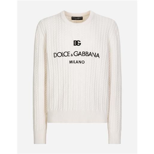 Dolce & Gabbana maglia girocollo in lana con ricamo logo