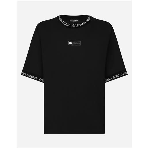 Dolce & Gabbana t-shirt manica corta in cotone logo allover
