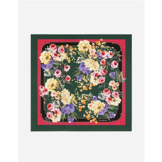 Dolce & Gabbana foulard 70x70 in twill stampa giardino