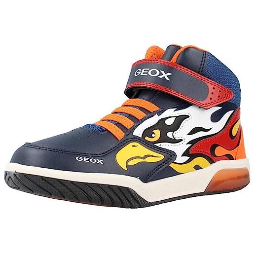 Geox j inek boy, scarpe da ginnastica bambini e ragazzi, rosso (royal/red), 26 eu