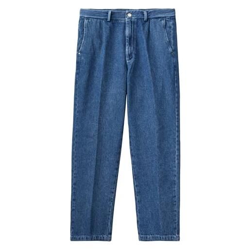 United Colors of Benetton pantalone 43ezuf00x jeans, nero denim 800, 58 uomo