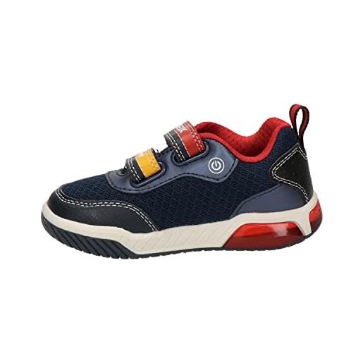 Geox j inek boy, scarpe da ginnastica bambini e ragazzi, blu (navy/orange), 37 eu