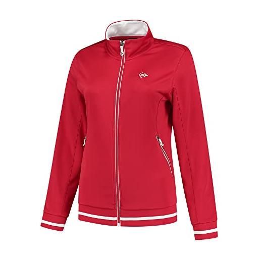Dunlop donne giacca club knitted jacket, giacca sportiva da tennis, rosso