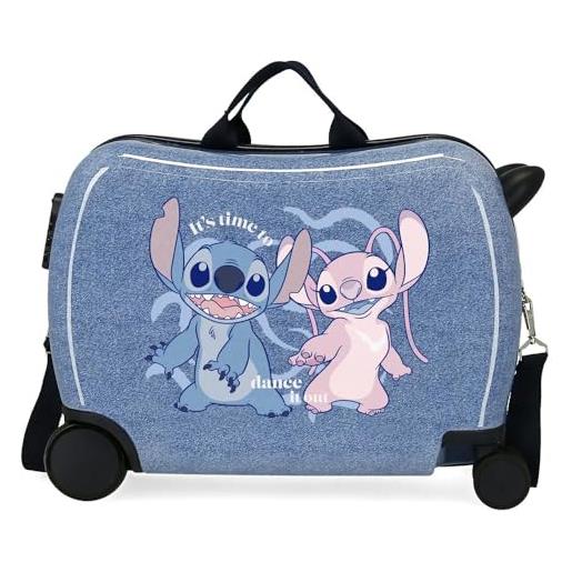 Disney stich dance it out valigia per bambini blu 50 x 38 x 20 cm rigida abs chiusura a combinazione laterale 34 l 1,8 kg 2 ruote bagagli mano, blu, taglia unica, valigia per bambini