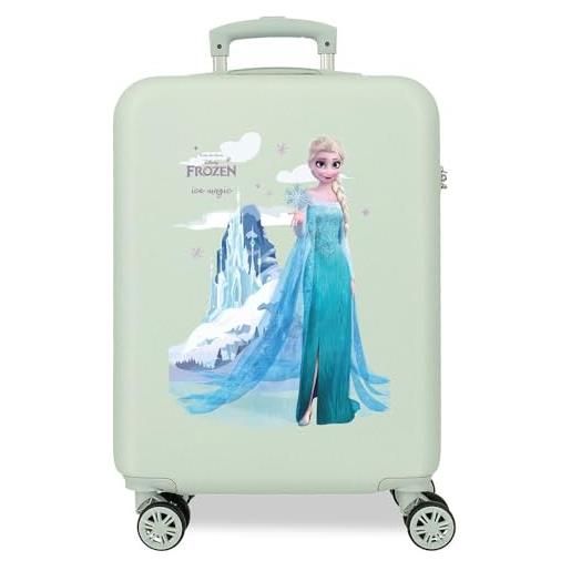 Disney frozen arendelle is magic valigia da cabina verde 38 x 55 x 20 cm rigida abs chiusura a combinazione laterale 34 l 2 kg 4 ruote doppie bagaglio a mano, verde, taglia unica, valigia cabina