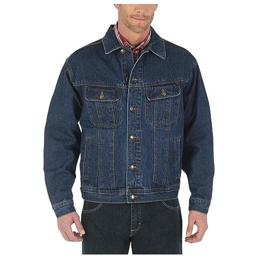 Wrangler giacca di jeans sfoderata da uomo robusta, indaco antico. , xxxl