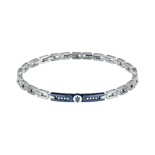 Maserati bracciale uomo in acciaio, cristalli, collezione iconic - jm423avd27