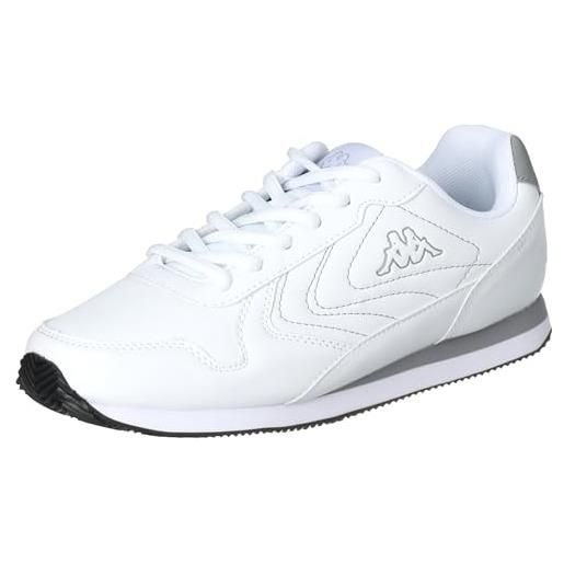 Kappa logo feeve, scarpe da passeggio unisex-adulto, white grey, 40 eu