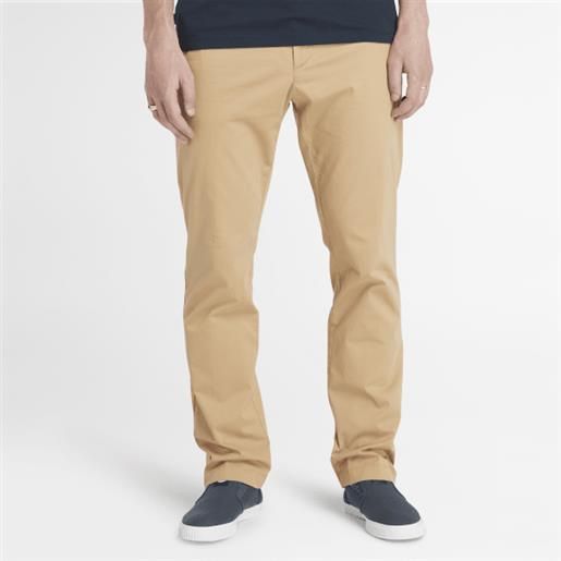 Timberland pantaloni chino in twill elasticizzato da uomo in marrone chiaro marrone