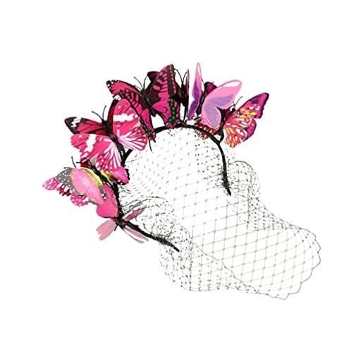 Beaupretty 1 pc cerchietto a farfalla a farfalla per ghirlanda nuziale in velo a rete cappello fascinator per tea party vestito da sposa mancare plastica ala