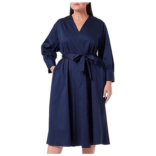 Seidensticker regular fit blusenkleid langarm vestito, blau, 60 it donna