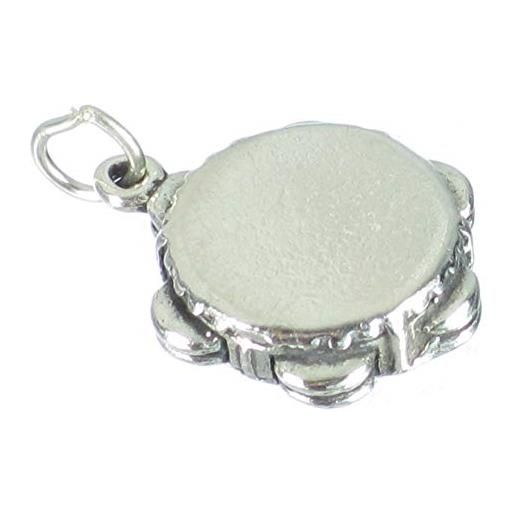 Maldon Jewellery ciondolo in argento sterling tamburello. 925 x 1 ciondoli musicali tamborine -sfp