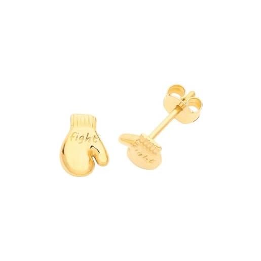 Ellie Rose London orecchini a bottone es692 a forma di guantoni da boxe in oro giallo 9 kt, oro 9 carati