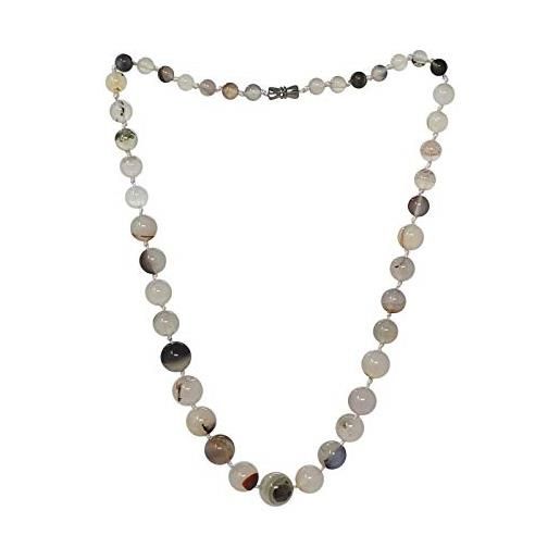 TreasureBay collana con pietre preziose agata (nero) (grigio)