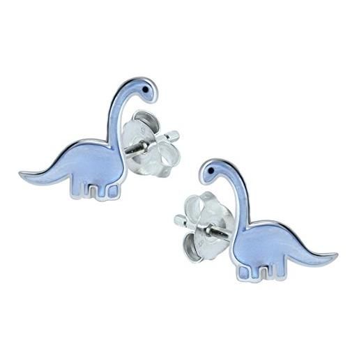 Katy Craig orecchini blu a forma di dinosauro - argento sterling