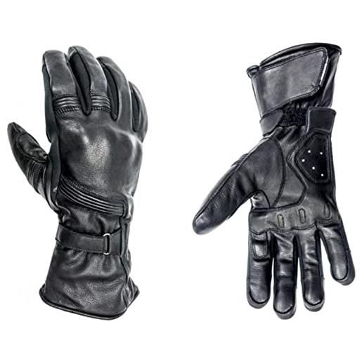HELSTONS guanti moto titanium inverno pelle nero, nero, nero, t12