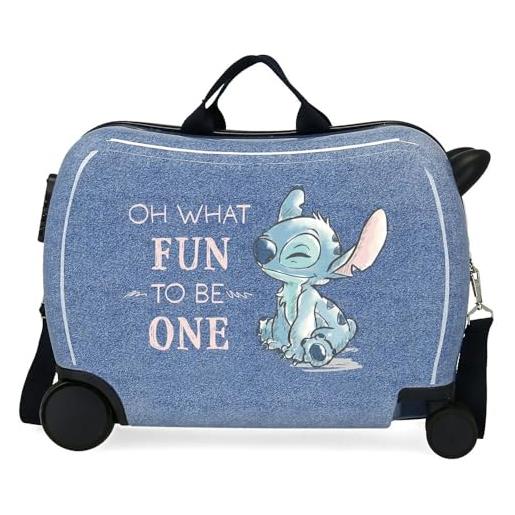 Disney stich dance it out valigia per bambini blu 50 x 38 x 20 cm rigida abs chiusura a combinazione laterale 34 l 1,8 kg 2 ruote bagagli mano, blu, taglia unica, valigia per bambini