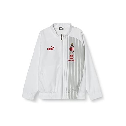 AC Milan 769327 prematch jacket jr giacca unisex - bambino white-tango red 152