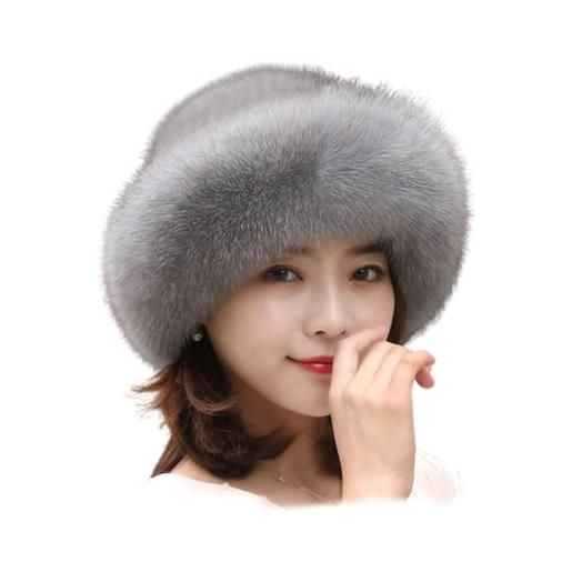 SARUEL fashion sweet and cute warm thick fisherman hat basin hat, faux fur hats fluffy bucket hat (claret, one size)