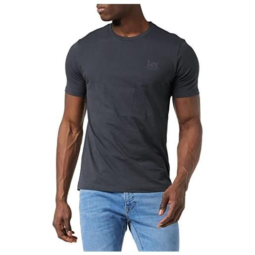 Lee ss tonal logo tee t-shirt, nero delavé, l uomo