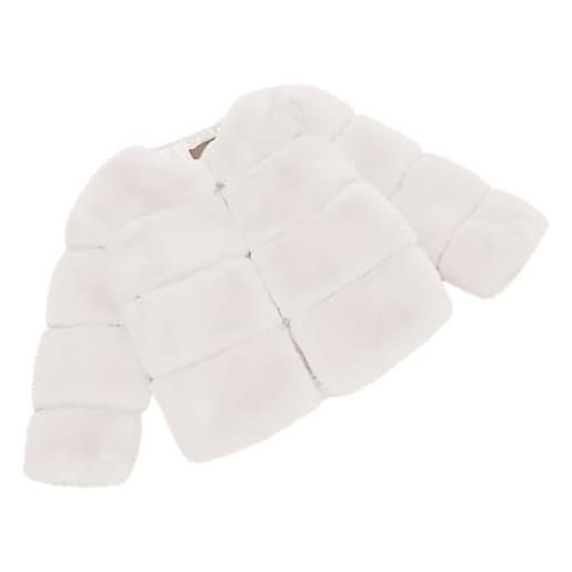 L9WEI giacche ragazzo primavera cappotto da bambina per bambina cappotto invernale antivento addensato giacca da bambino in caldo pile pellicciotto 5 anni (white, 8-9 years)
