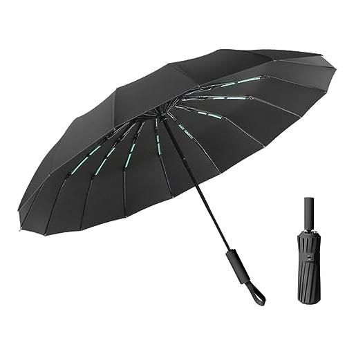 Gyios ombrello ombrello automatico forte a 32 costole rinforzate per la pioggia a doppia osso e ombrelli da sole uv da sole-blu a 12 ossa