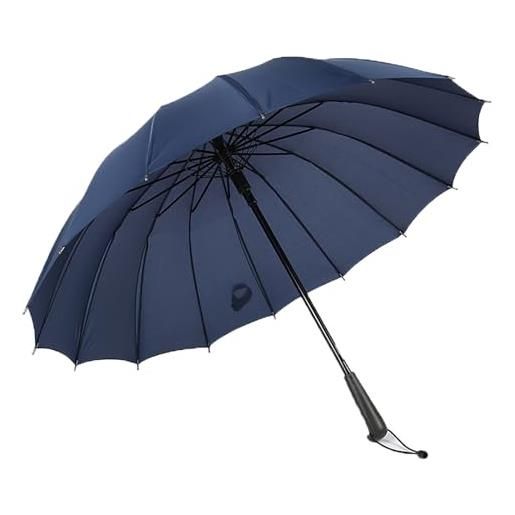 APLNJHA ombrello antivento da 109 cm, 16 stecche con apertura automatica in fibra e acciaio di precisione, ombrello da golf, per uomini e donne, viaggi all'aperto