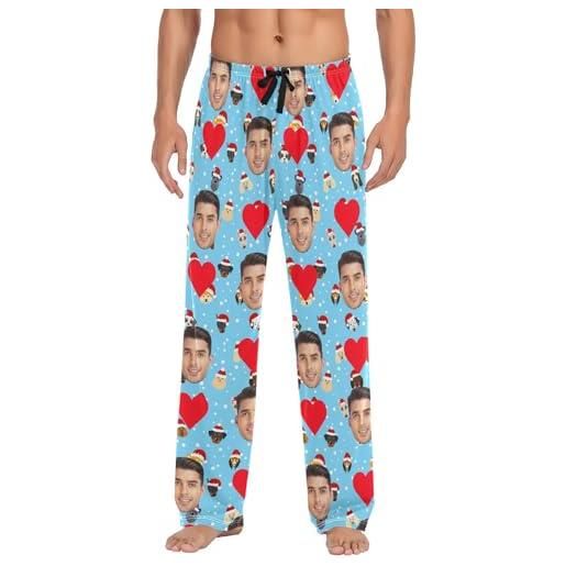 junzan pantaloni da pigiama da uomo personalizzati pantaloni da pigiama per cani di natale personalizzati per pantaloni da pigiama da uomo blu, cani di natale, large