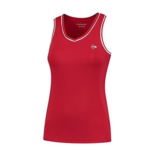 DUNLOP club ladies tank top, tennis shirt donna, rosso (red), l